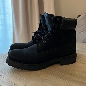 Timberland Black Nubuck Leather Boots, US Size 9 Mens, LIKE NEW
